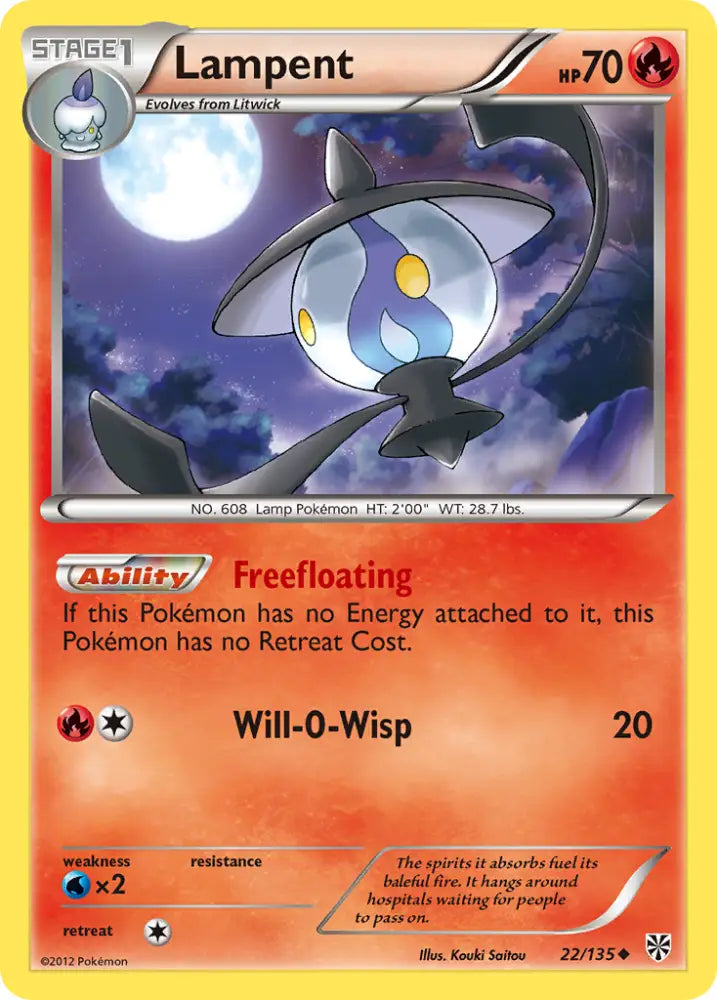 Lampent (22/135) [Black & White: Plasma Storm] - Pokemon Single