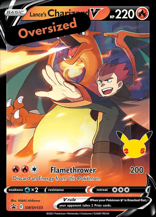Lance’s Charizard V (SWSH133) (Jumbo Card) [Sword & Shield: Black Star Promos] - Pokemon Single