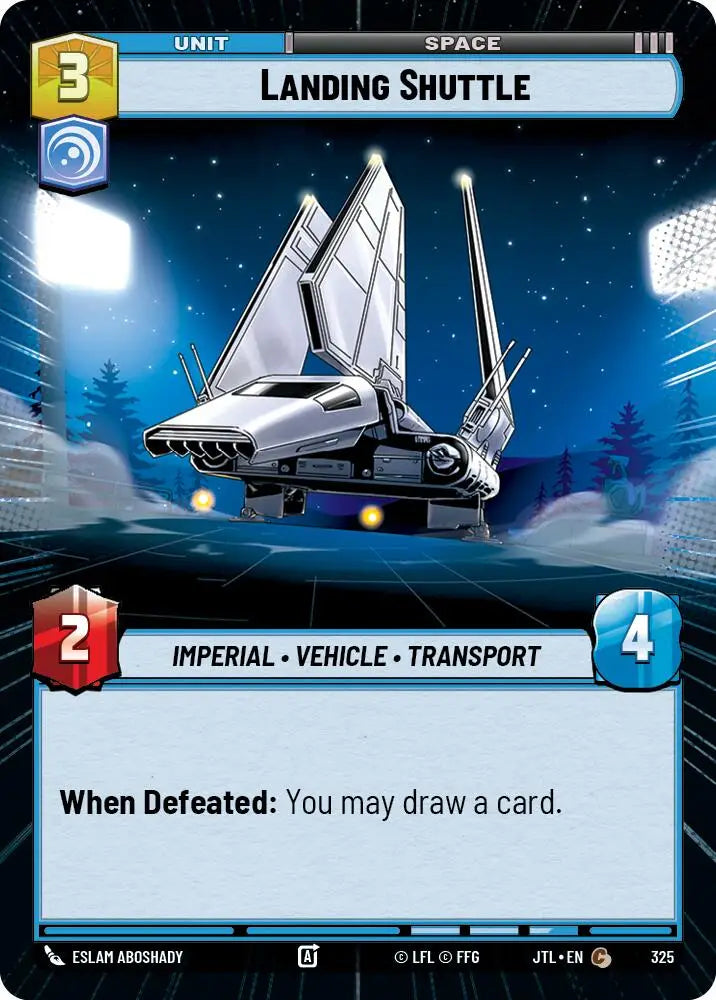 Landing Shuttle (Hyperspace) (325) [Jump to Lightspeed] - Star Wars: Unlimited Single