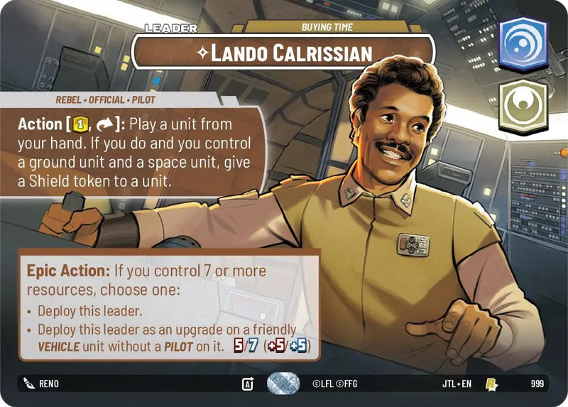 Lando Calrissian - Buying Time (Showcase) (999) [Jump to Lightspeed] - Star Wars: Unlimited Single