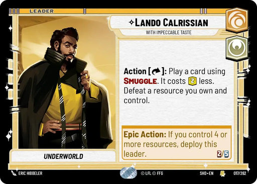 Lando Calrissian - With Impeccable Taste (017/262) [Shadows of the Galaxy] - Star Wars: Unlimited Single