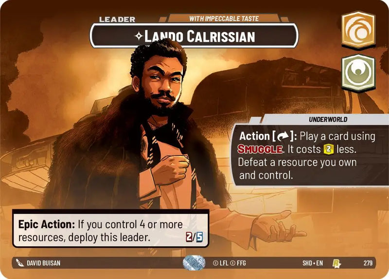 Lando Calrissian - With Impeccable Taste (Showcase) (279) [Shadows of the Galaxy] - Star Wars: Unlimited Single
