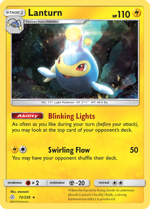 Lanturn (72/236) [Sun & Moon: Cosmic Eclipse] - Pokemon Single