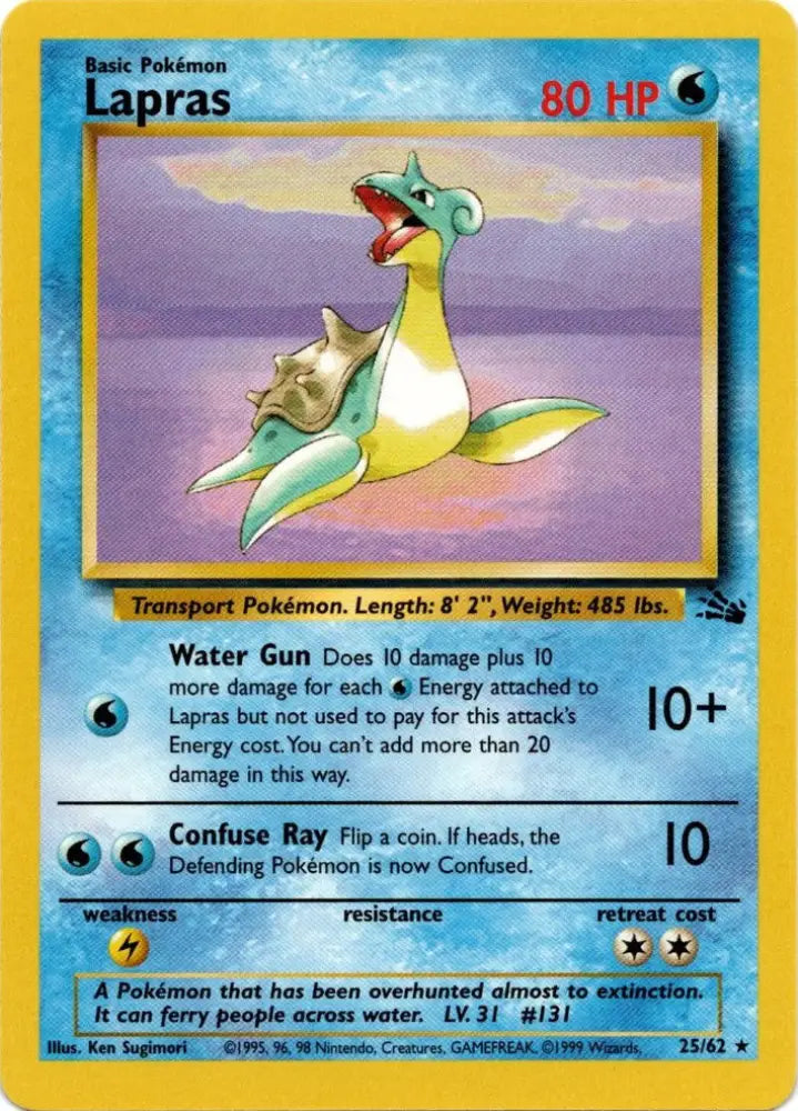 Lapras (25/62) [Fossil Unlimited] - Pokemon Single