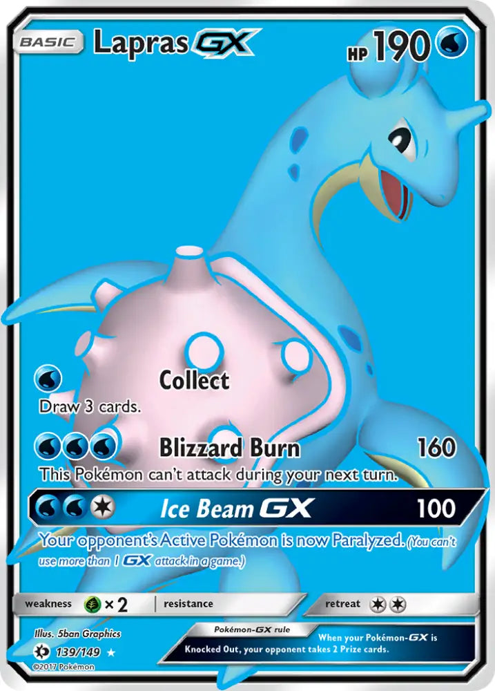 Lapras GX (139/149) [Sun & Moon: Base Set] - Pokemon Single