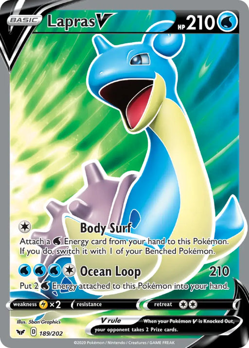 Lapras V (189/202) [Sword & Shield: Base Set] - Pokemon Single