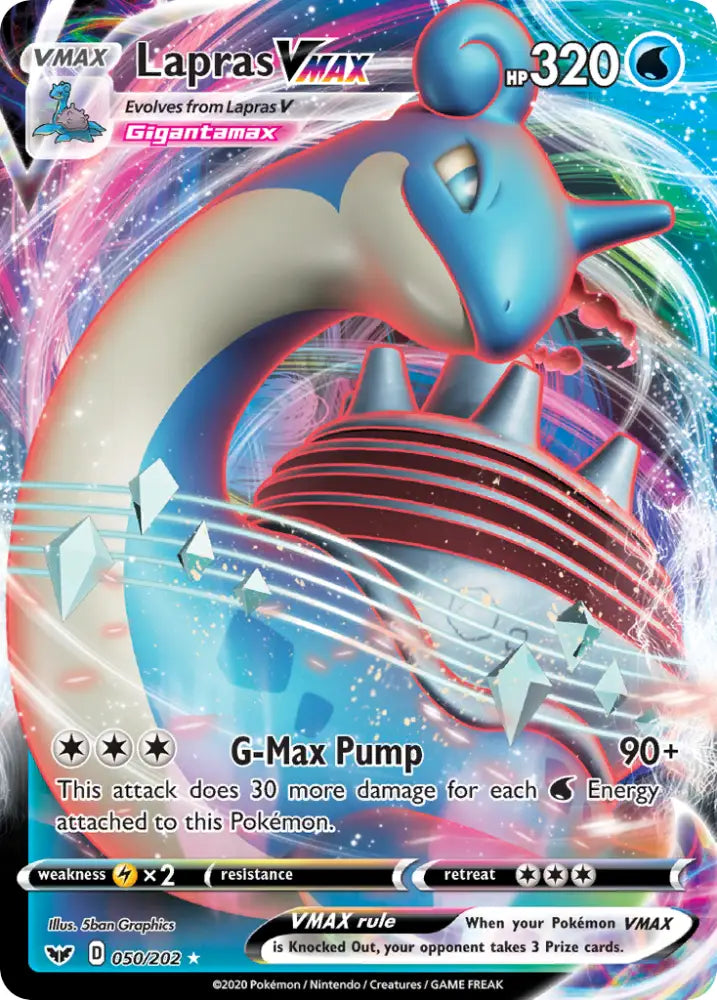Lapras VMAX (050/202) [Sword & Shield: Base Set] - Pokemon Single