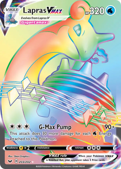 Lapras VMAX (203/202) [Sword & Shield: Base Set] - Pokemon Single