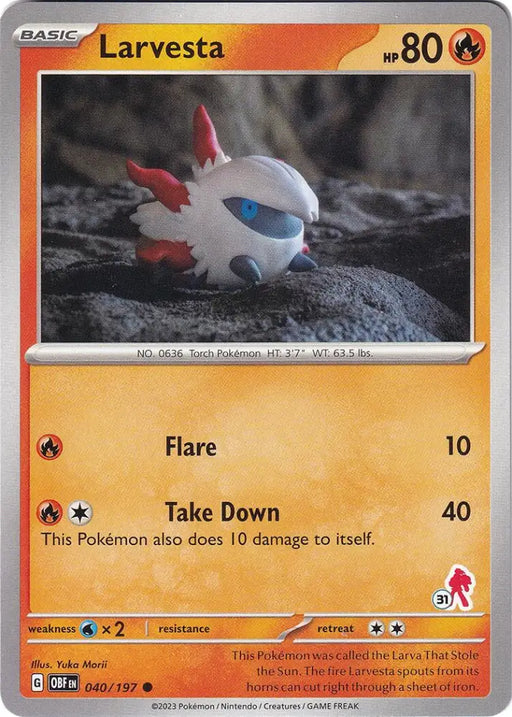 Larvesta (040/197) (Armarouge Stamp #31) [Battle Academy 2024] - Pokemon Single