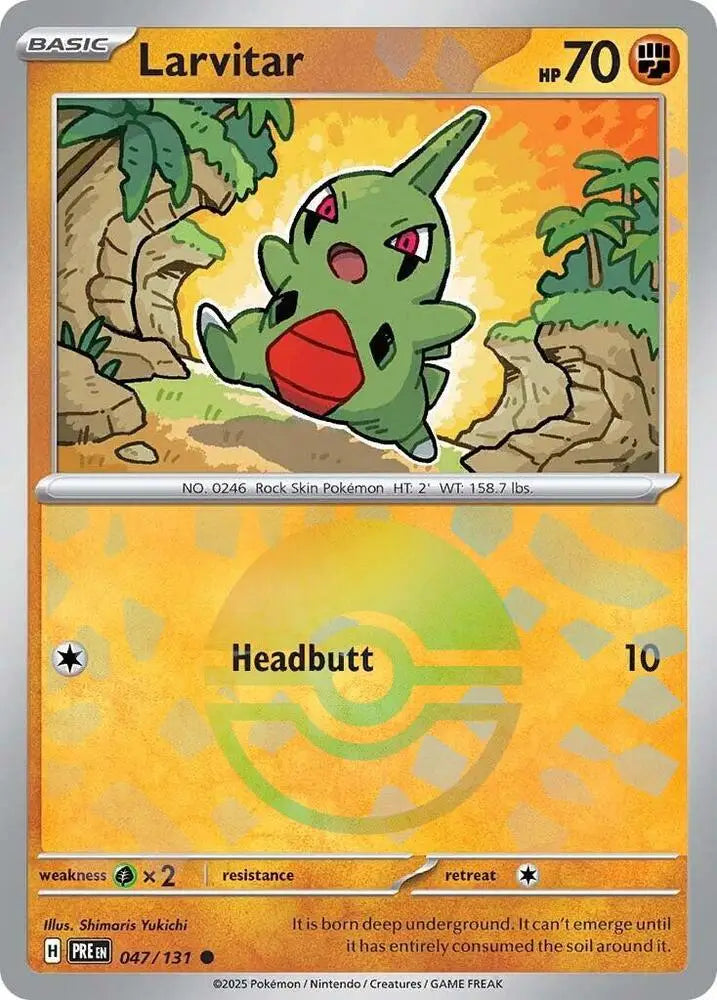 Larvitar (047/131) (Poke Ball Pattern) [Scarlet & Violet: Prismatic Evolutions] - Pokemon Single