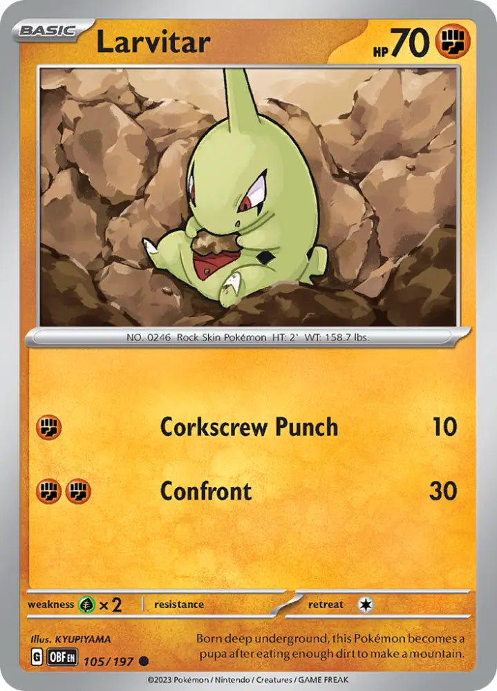 Larvitar (105/197) [Scarlet & Violet: Obsidian Flames] - Pokemon Single