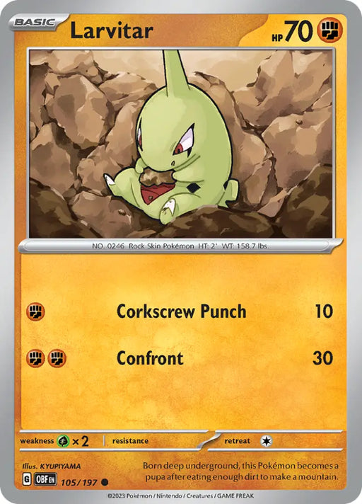 Larvitar (105/197) [Scarlet & Violet: Obsidian Flames] - Pokemon Single