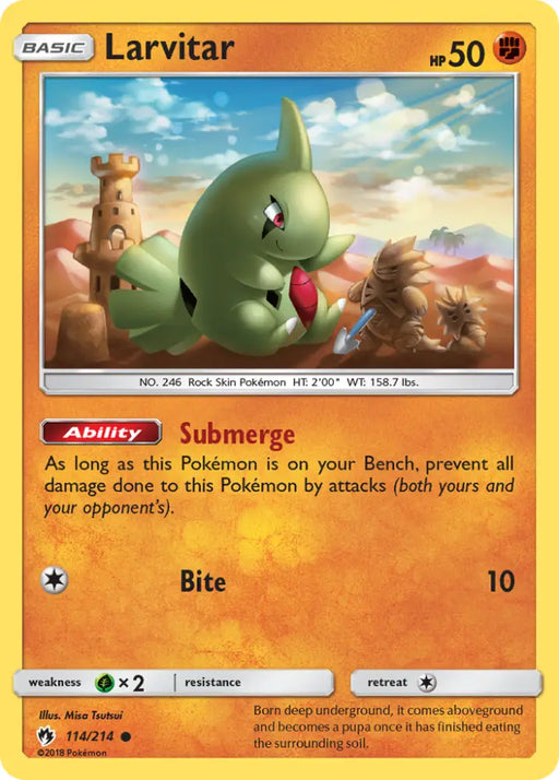 Larvitar (114/214) [Sun & Moon: Lost Thunder] - Pokemon Single