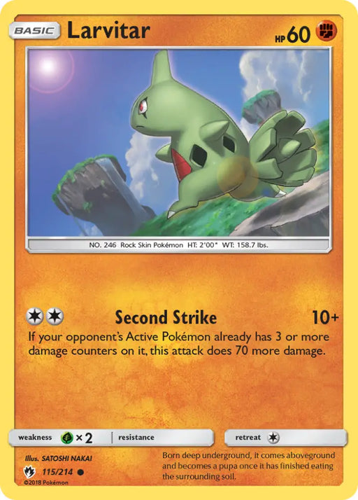 Larvitar (115/214) [Sun & Moon: Lost Thunder] - Pokemon Single