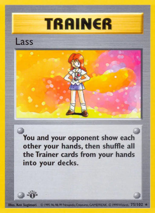 Lass (75/102) (Shadowless) [Base Set 1st Edition] - Pokemon Single