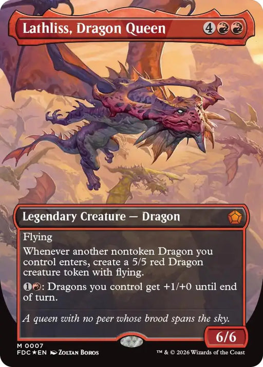 Lathliss, Dragon Queen (Borderless) (7) [Foundations Commander]