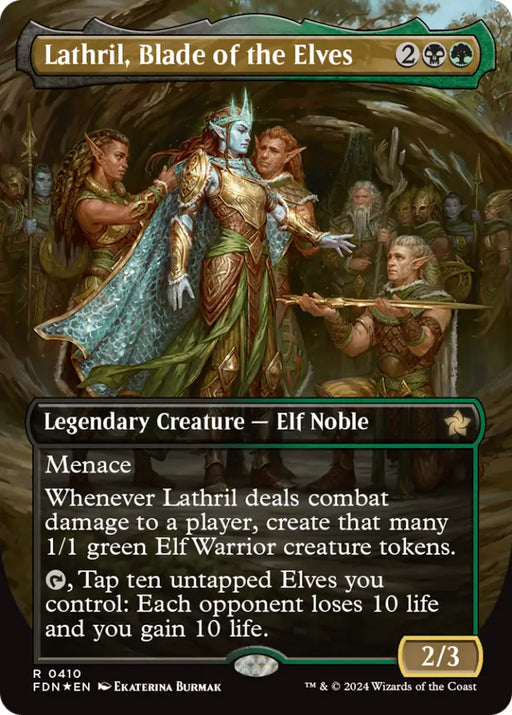 Lathril Blade of the Elves (Borderless) (Mana Foil) [Foundations] - MTG Single