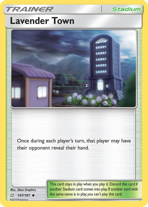Lavender Town (147/181) [Sun & Moon: Team Up] - Pokemon Single