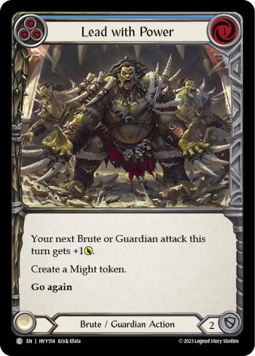 Lead with Power (Blue) [Heavy Hitters] Rainbow Foil - Flesh And Blood Single