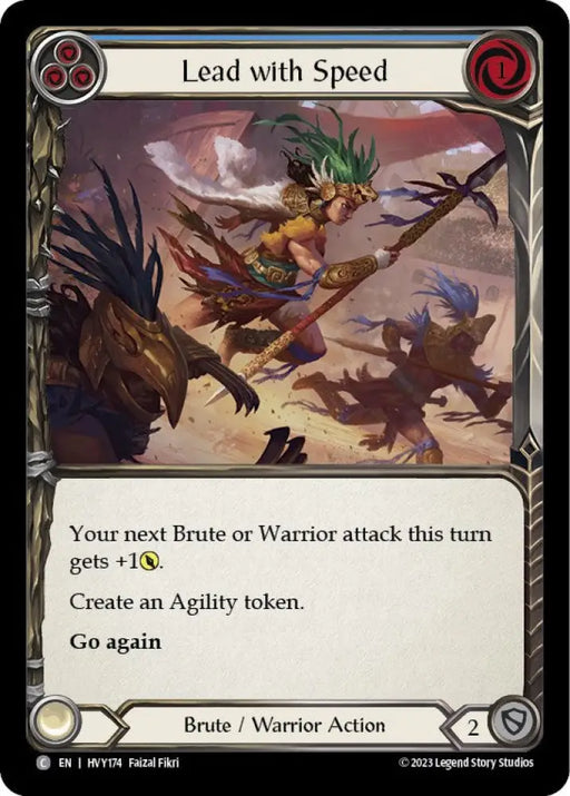 Lead with Speed (Blue) [Heavy Hitters] Rainbow Foil - Flesh And Blood Single