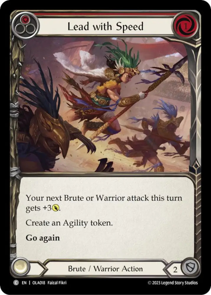 Lead with Speed (Red) [Heavy Hitters] (Olympia Blitz Deck) - Flesh And Blood Single