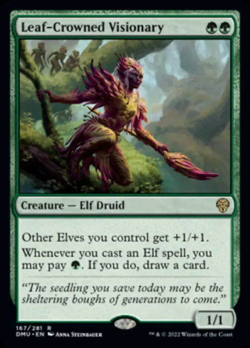 Leaf-Crowned Visionary [Dominaria United] - MTG Single