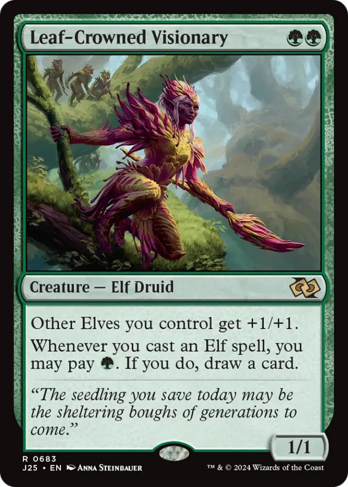 Leaf-Crowned Visionary [Foundations Jumpstart] - MTG Single