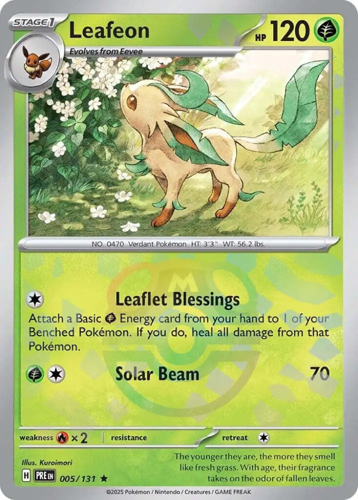 Leafeon (005/131) (Master Ball Pattern) [Scarlet & Violet: Prismatic Evolutions] - Pokemon Single