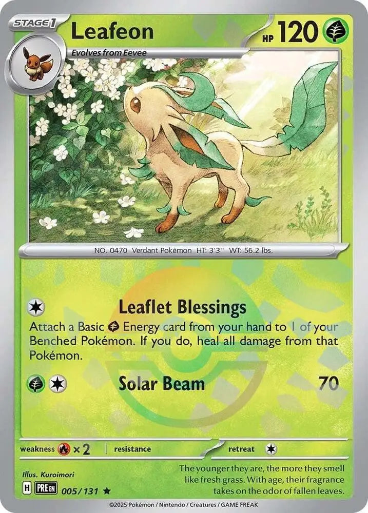 Leafeon (005/131) (Poke Ball Pattern) [Scarlet & Violet: Prismatic Evolutions] - Pokemon Single