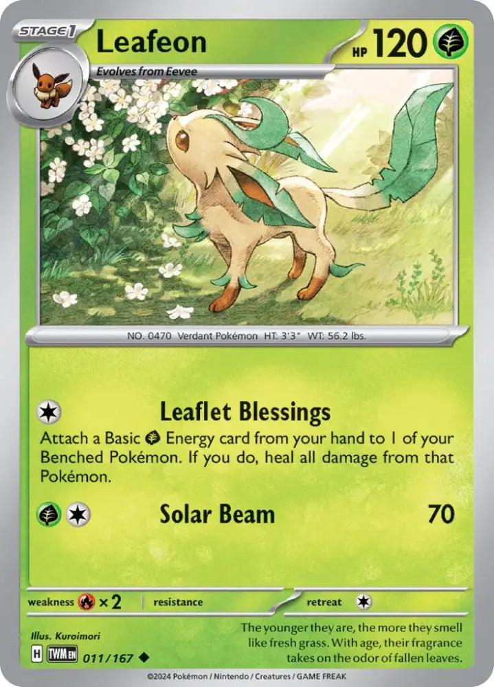 Leafeon (011/167) [Scarlet & Violet: Twilight Masquerade] - Pokemon Single