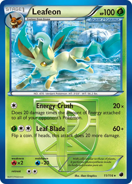 Leafeon (11/116) [Black & White: Plasma Freeze] - Pokemon Single