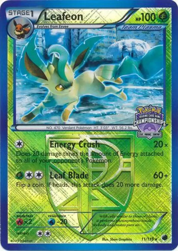 Leafeon (11/116) (States Championship Promo) [Black & White: Plasma Freeze] - Pokemon Single