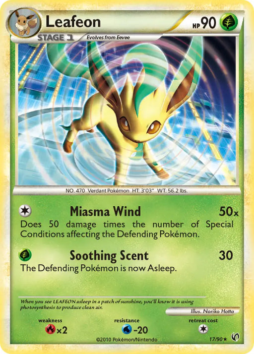 Leafeon (17/90) [HeartGold & SoulSilver: Undaunted] - Pokemon Single
