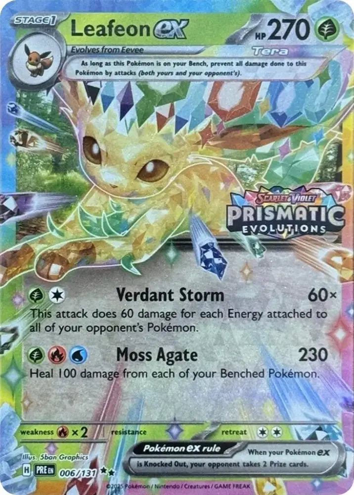 Leafeon ex (006/131) (Prismatic Evolutions Stamp) [Scarlet & Violet: Prismatic Evolutions] - Pokemon Single