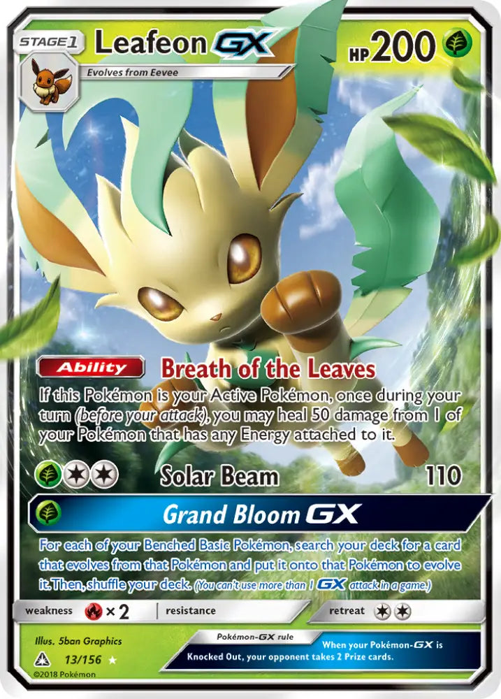 Leafeon GX (13/156) [Sun & Moon: Ultra Prism] - Pokemon Single