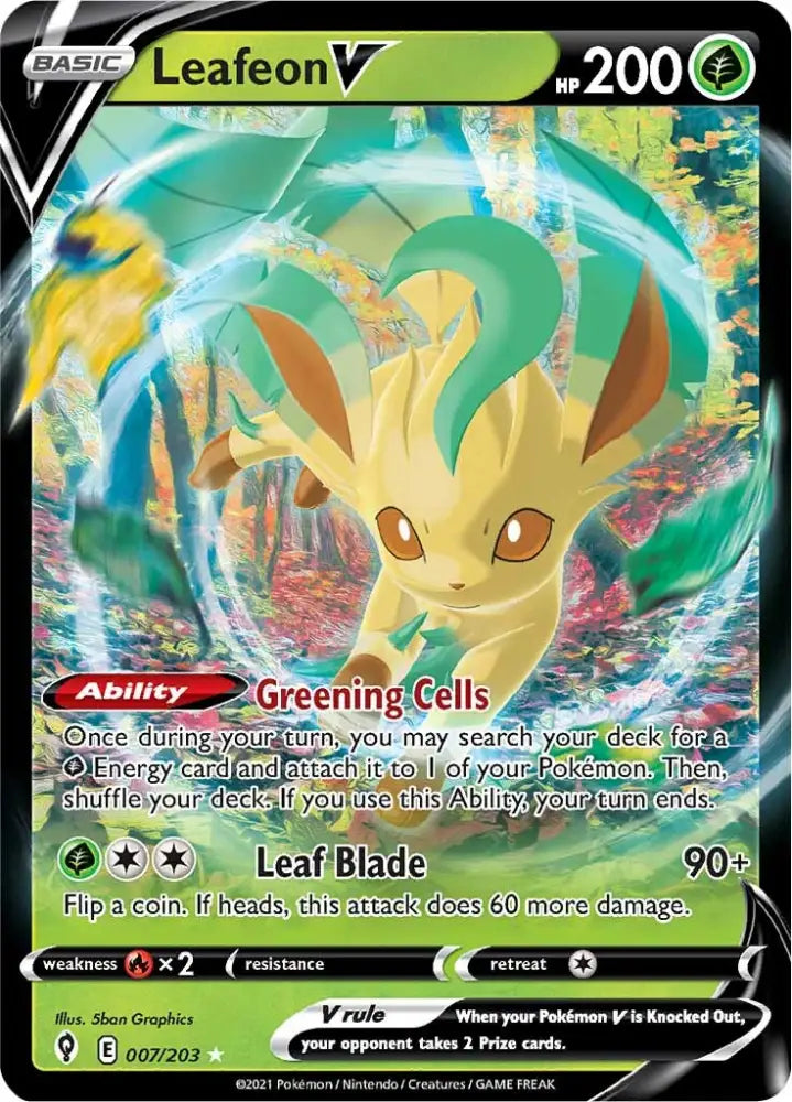 Leafeon V (007/203) [Sword & Shield: Evolving Skies] - Pokemon Single