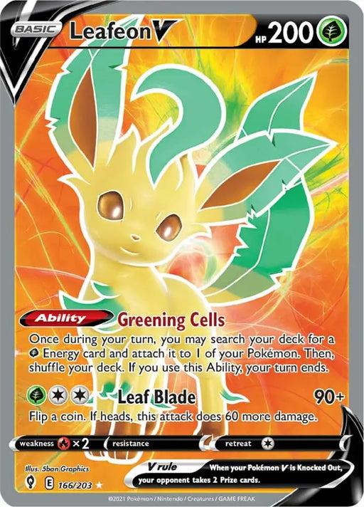 Leafeon V (166/203) [Sword & Shield: Evolving Skies] - Pokemon Single