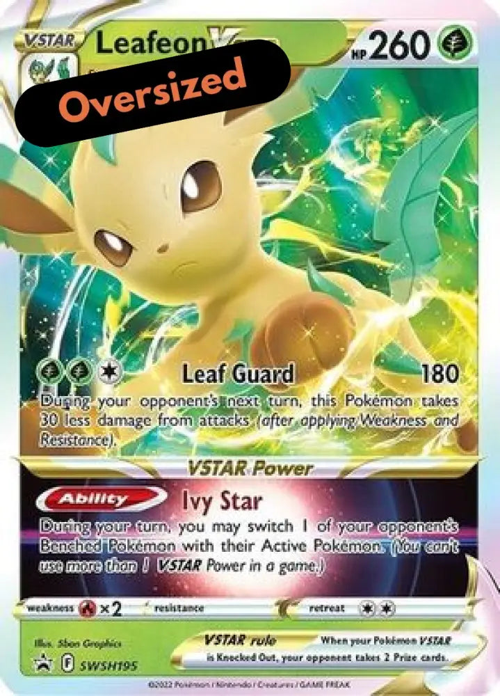 Leafeon VSTAR (SWSH195) (Jumbo Card) [Sword & Shield: Black Star Promos] - Pokemon Single