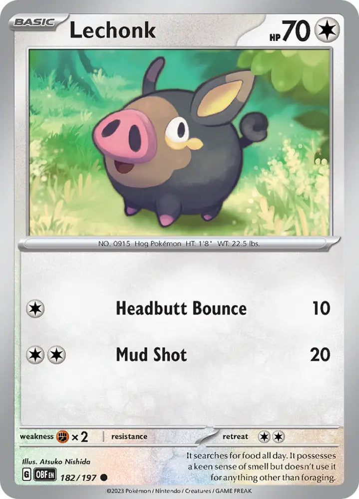 Lechonk (182/197) [Scarlet & Violet: Obsidian Flames] - Pokemon Single