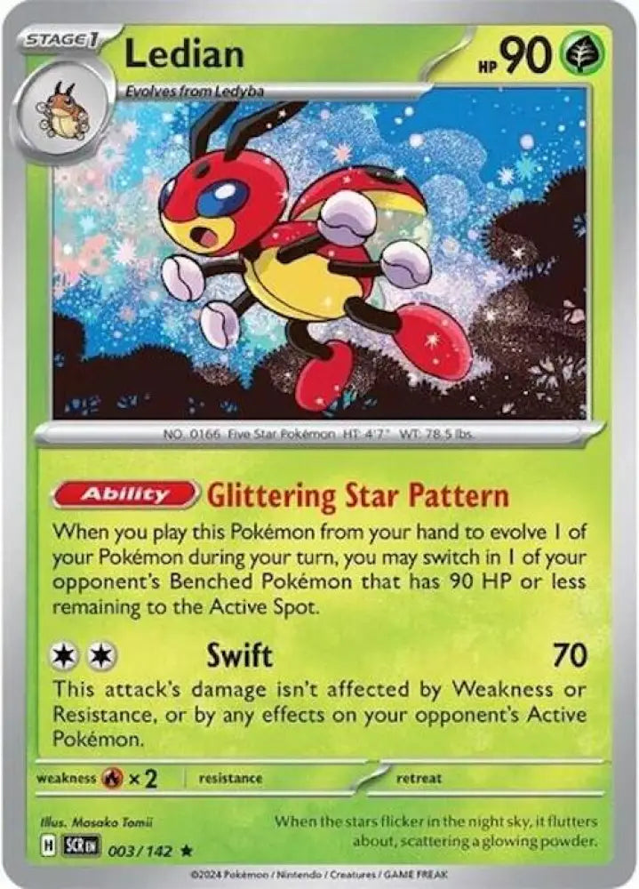 Ledian (003/142) (Theme Deck Exclusive) [Scarlet & Violet: Stellar Crown] - Pokemon Single