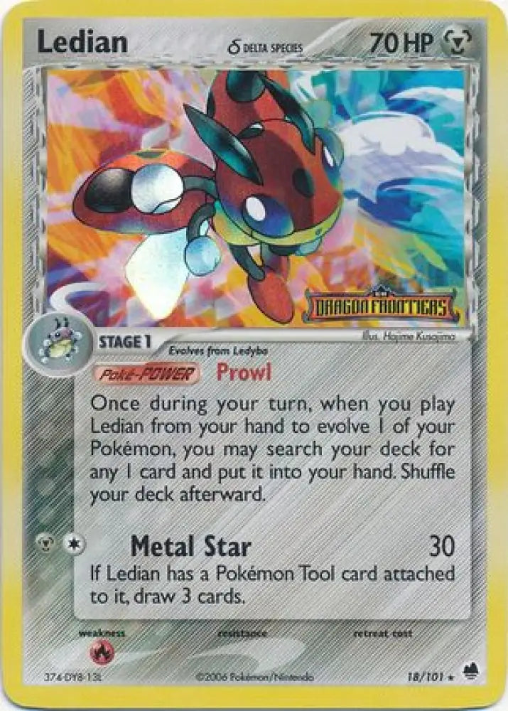 Ledian (18/101) (Delta Species) (Stamped) [EX: Dragon Frontiers] - Pokemon Single