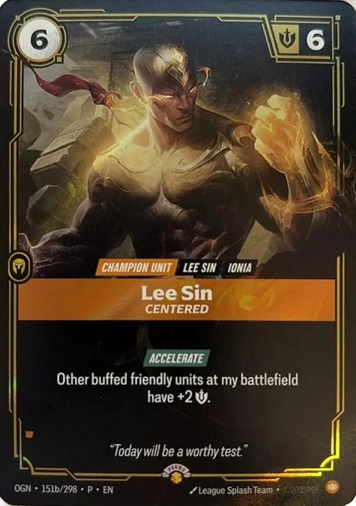 Lee Sin - Centered (151b/298) [Riftbound Organized Play Promotional Cards]