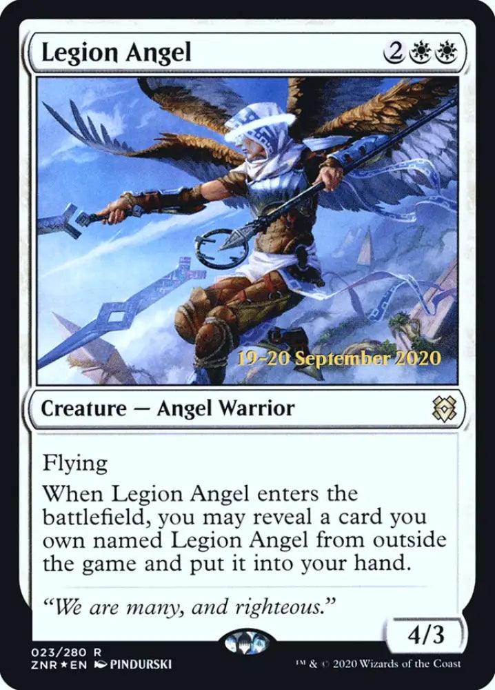 Legion Angel [Zendikar Rising Prerelease Promos] - MTG Single
