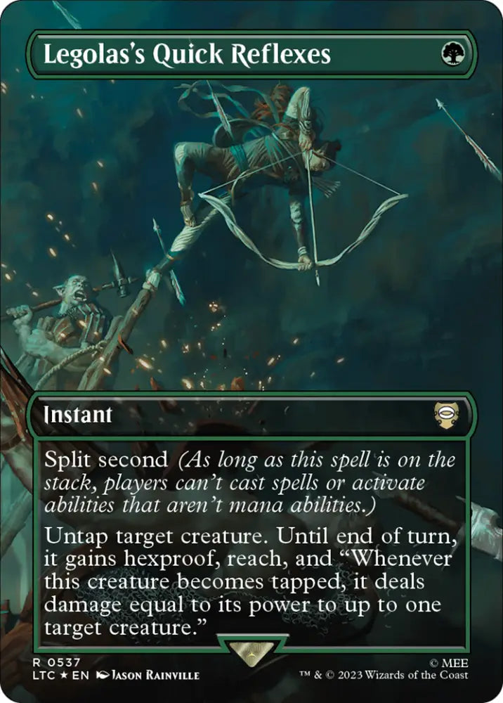 Legolas’s Quick Reflexes (Borderless) (Surge Foil) [The Lord of the Rings: Tales of Middle-Earth Commander] - MTG Single