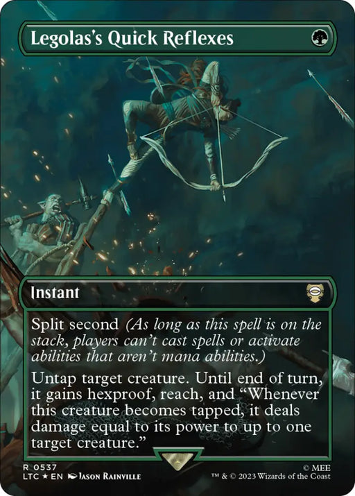Legolas’s Quick Reflexes (Borderless) (Surge Foil) [The Lord of the Rings: Tales of Middle-Earth Commander] - MTG Single