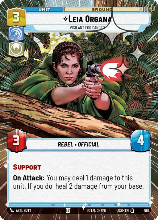 Leia Organa - Vigilant for Danger (Hyperspace Foil) (561) [Ashes of the Empire]
