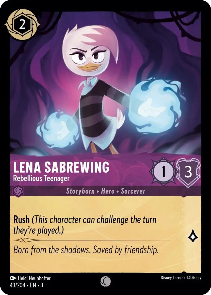 Lena Sabrewing - Rebellious Teenager (43/204) [Into the Inklands] - Lorcana Single