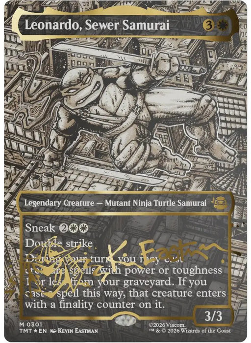 Leonardo, Sewer Samurai (Borderless) (Gold-Stamped Signature) (301) [Teenage Mutant Ninja Turtles]