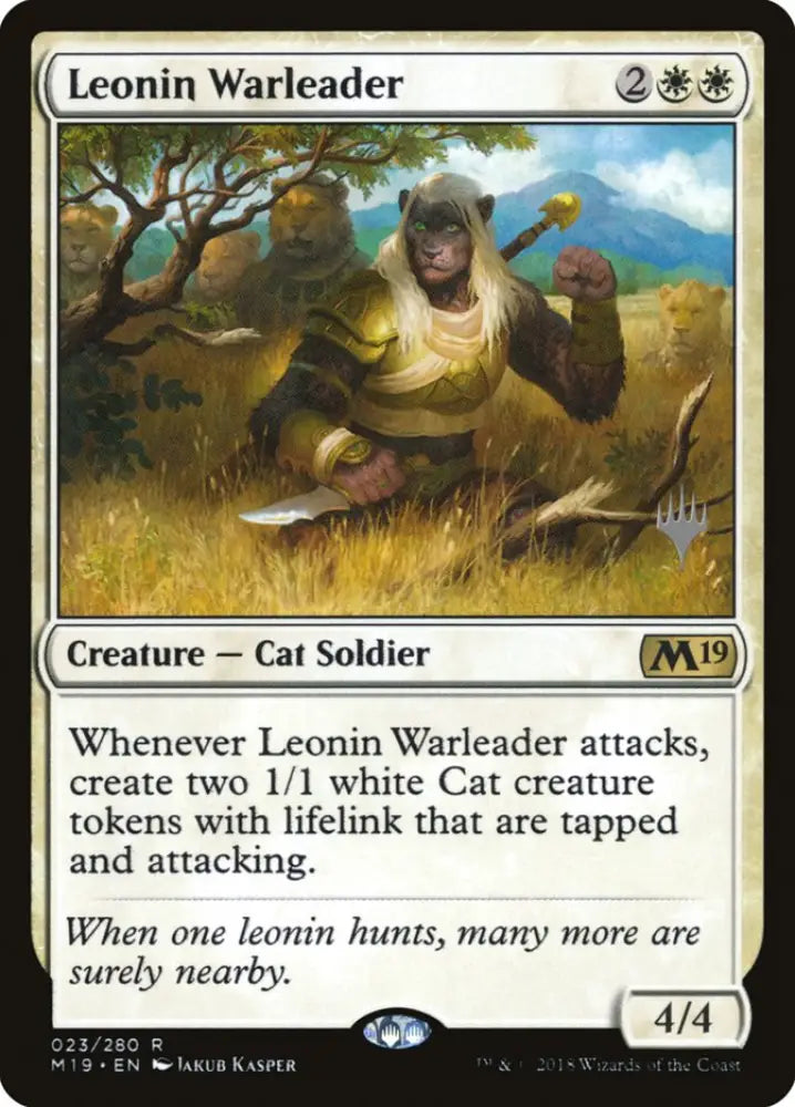 Leonin Warleader (Promo Pack) [Core Set 2019 Promos] - MTG Single
