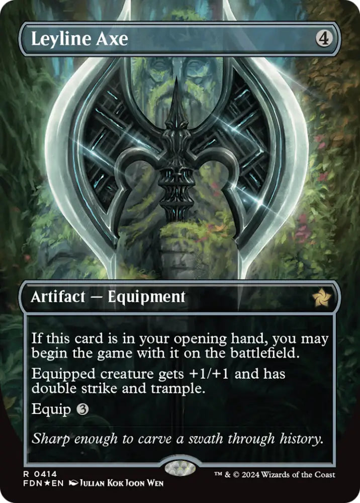 Leyline Axe (Borderless) (Mana Foil) [Foundations] - MTG Single